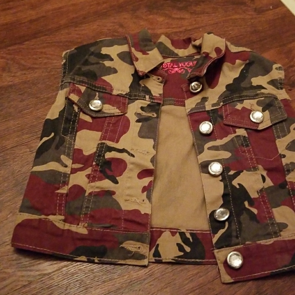 Girls cute  Camouflage Jean vest
